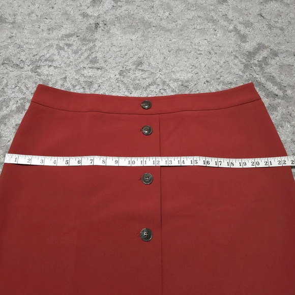ANN TAYLOR FACTORY Nwt Rust Spice Faux Button Front Mini A-line Skirt, Size 16 - Picture 10 of 13